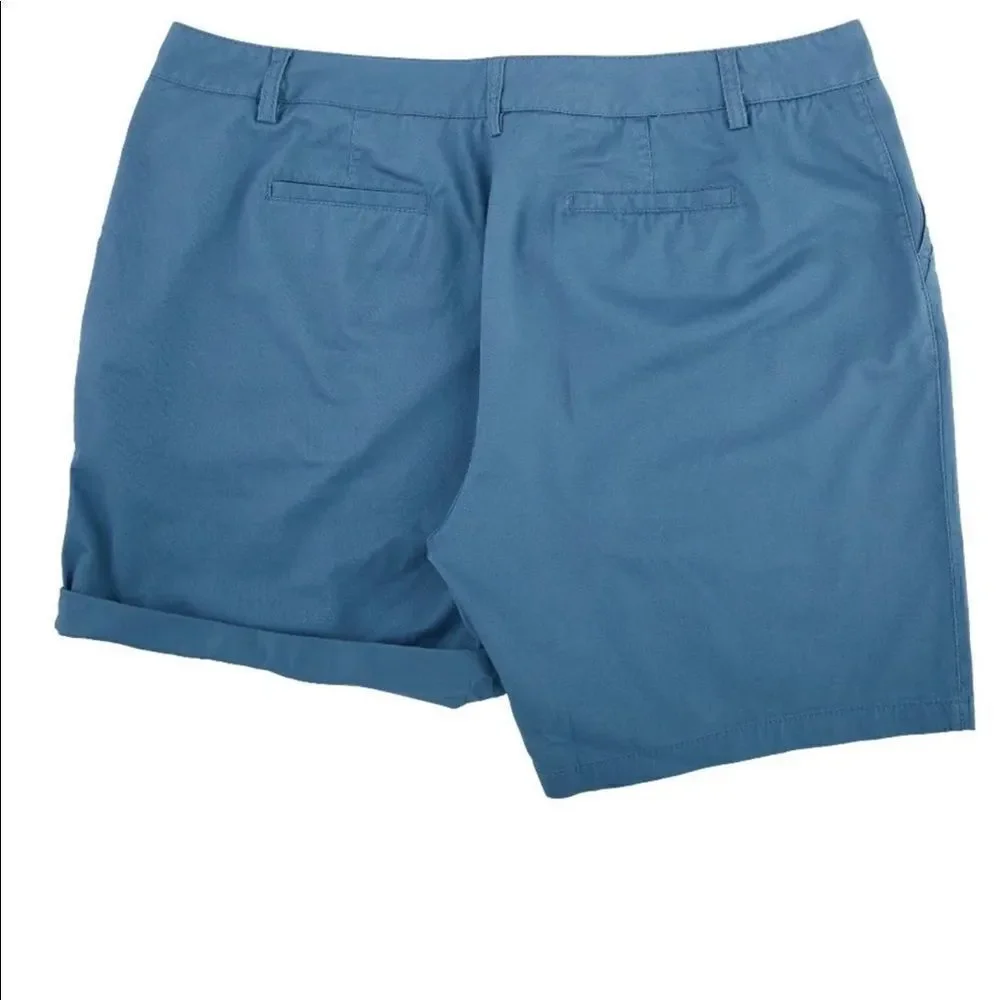 SUGAR MAGNOLIA 24W Plus Basic Solid Shorts -Antique Blue - Picture 4 of 4